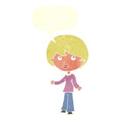 cartoon woman thinking with speech bubble N36