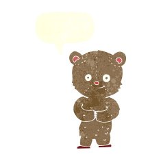 cartoon teddy bear with speech bubble N92