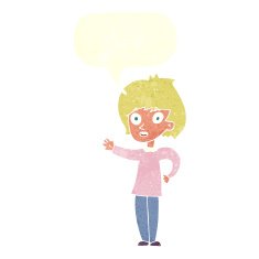 cartoon happy woman with speech bubble N245