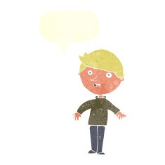 cartoon happy man with speech bubble N441