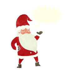 cartoon santa claus with speech bubble N191