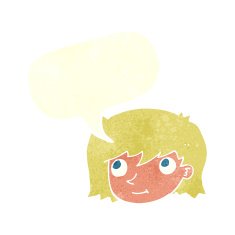 cartoon female face with speech bubble N141