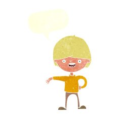 cartoon happy man with speech bubble N442