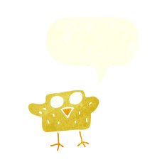 cartoon bird with speech bubble N269