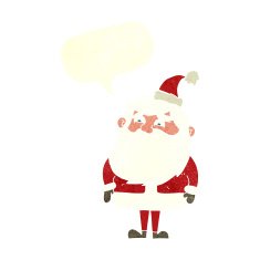 cartoon santa claus with speech bubble N192