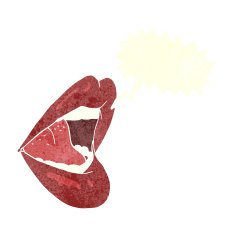cartoon open mouth with speech bubble N9