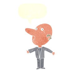 cartoon confused middle aged man with speech bubble N10