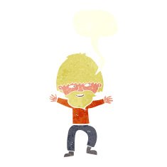 cartoon happy man with beard speech bubble N38