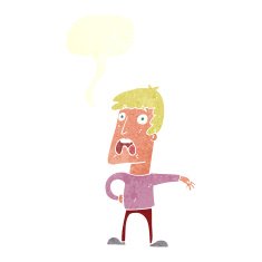 cartoon complaining man with speech bubble N9