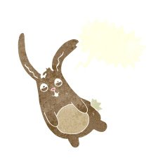 funny cartoon rabbit with speech bubble N11