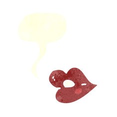 cartoon lips with speech bubble N4