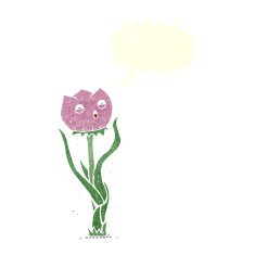 cartoon flower with speech bubble N39