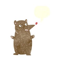 funny cartoon bear with speech bubble N35