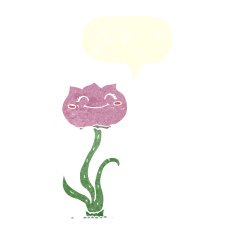 cartoon flower with speech bubble N40