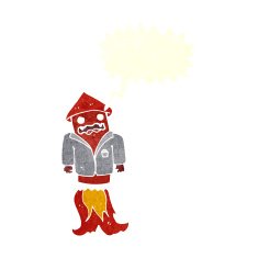 cartoon firework in business suit with speech bubble N10