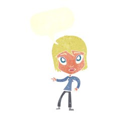 cartoon pointing woman with speech bubble N30