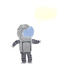 cartoon astronaut with speech bubble N122
