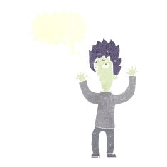 cartoon vampire giving up with speech bubble N10