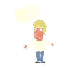 cartoon confused man with speech bubble N37