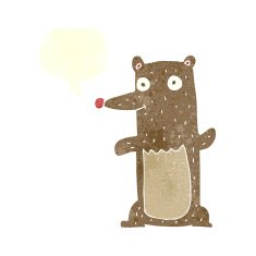 funny cartoon bear with speech bubble N37