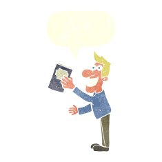cartoon man with book speech bubble N10