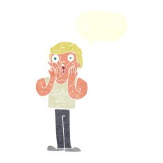 cartoon shocked gym man with speech bubble N19