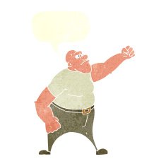 cartoon angry man with speech bubble N84