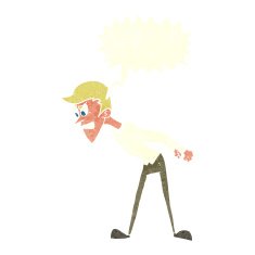 cartoon angry man with speech bubble N85