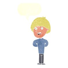 cartoon happy man with speech bubble N450