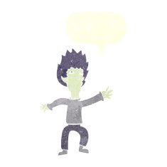 cartoon vampire with speech bubble N115