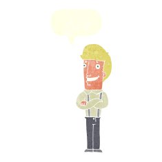 cartoon proud man with speech bubble N26