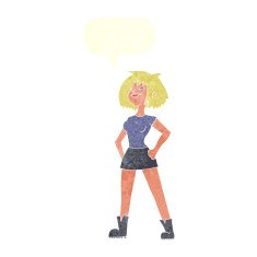 cartoon capable woman with speech bubble N10