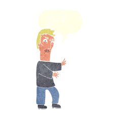 cartoon angry man with speech bubble N86