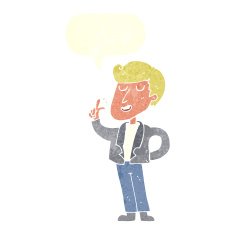 cartoon cool guy snapping fingers with speech bubble N10