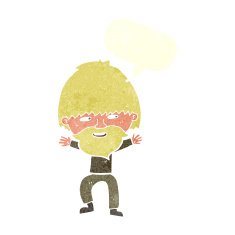 cartoon happy man with beard speech bubble N40