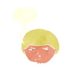 cartoon annoyed man with speech bubble N77