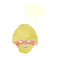 cartoon bearded man with speech bubble N45