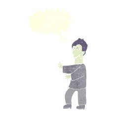 cartoon vampire with speech bubble N119