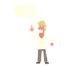 cartoon angry man making point with speech bubble N10