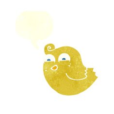 cartoon funny bird with speech bubble N10