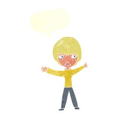 cartoon waving woman with speech bubble N148