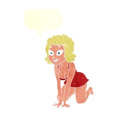 cartoon funny sexy woman with speech bubble N9