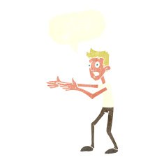 cartoon man desperately explaining with speech bubble N10
