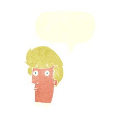 cartoon surprised expression with speech bubble N10