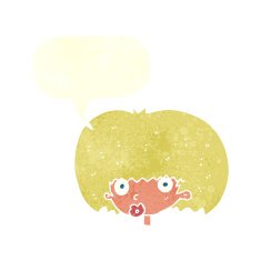cartoon surprised woman with speech bubble N238