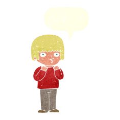 cartoon surprised man with speech bubble N137