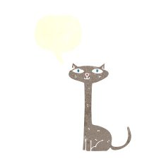 cartoon cat with speech bubble N35