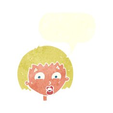 cartoon shocked expression with speech bubble N19