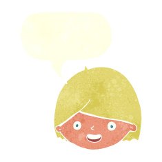 cartoon happy face with speech bubble N49