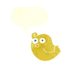 funny cartoon bird with speech bubble N128